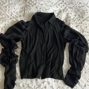 Black Top with Chiffon Sleeves